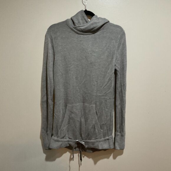 lululemon athletica Sweaters - Lululemon Gray Hoodie Sweater Medium Large Stretch Drawstring Waist Athleisure